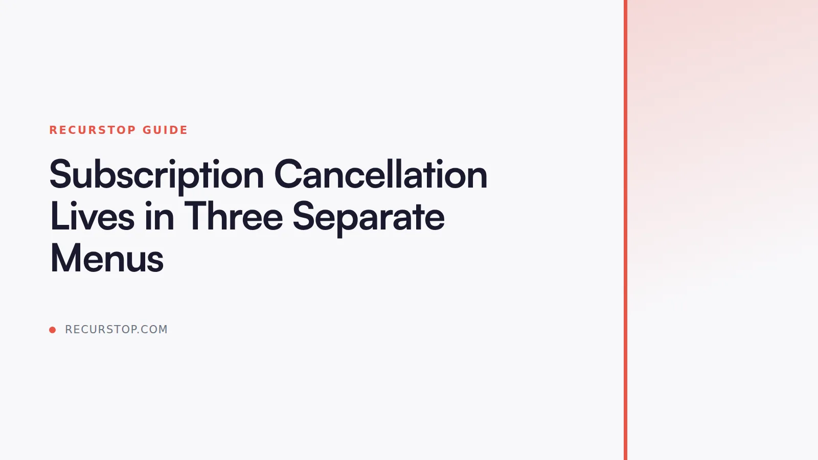 Subscription Cancellation Lives in Three Separate Menus