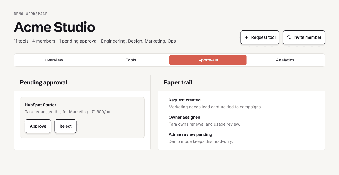 RecurStop approval workflow product shot